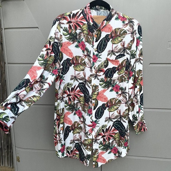Boys + Arrows Jungle Botanical Print Tunic Shirt Sz XS/S - Picture 2 of 7